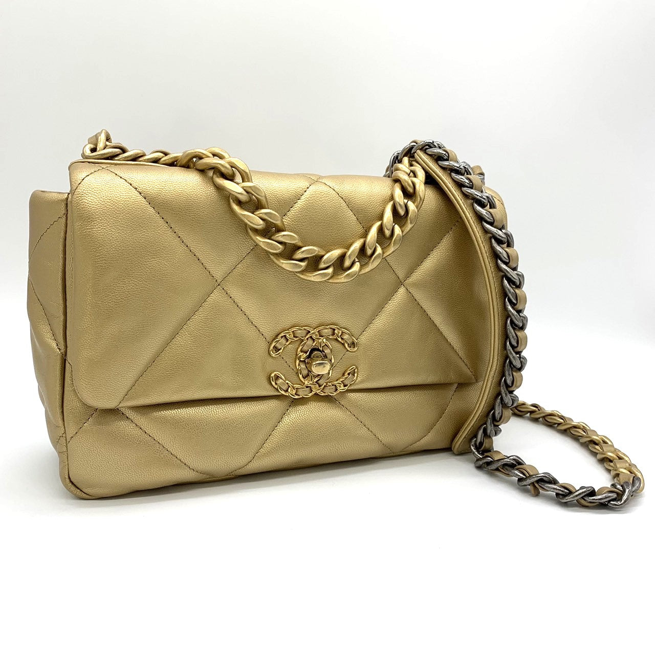 CHANEL19 Chanel Dixneuf Medium Size Maxi Matelassé Chain Shoulder Bag Handbag 2-way Women's PRE-OWNED