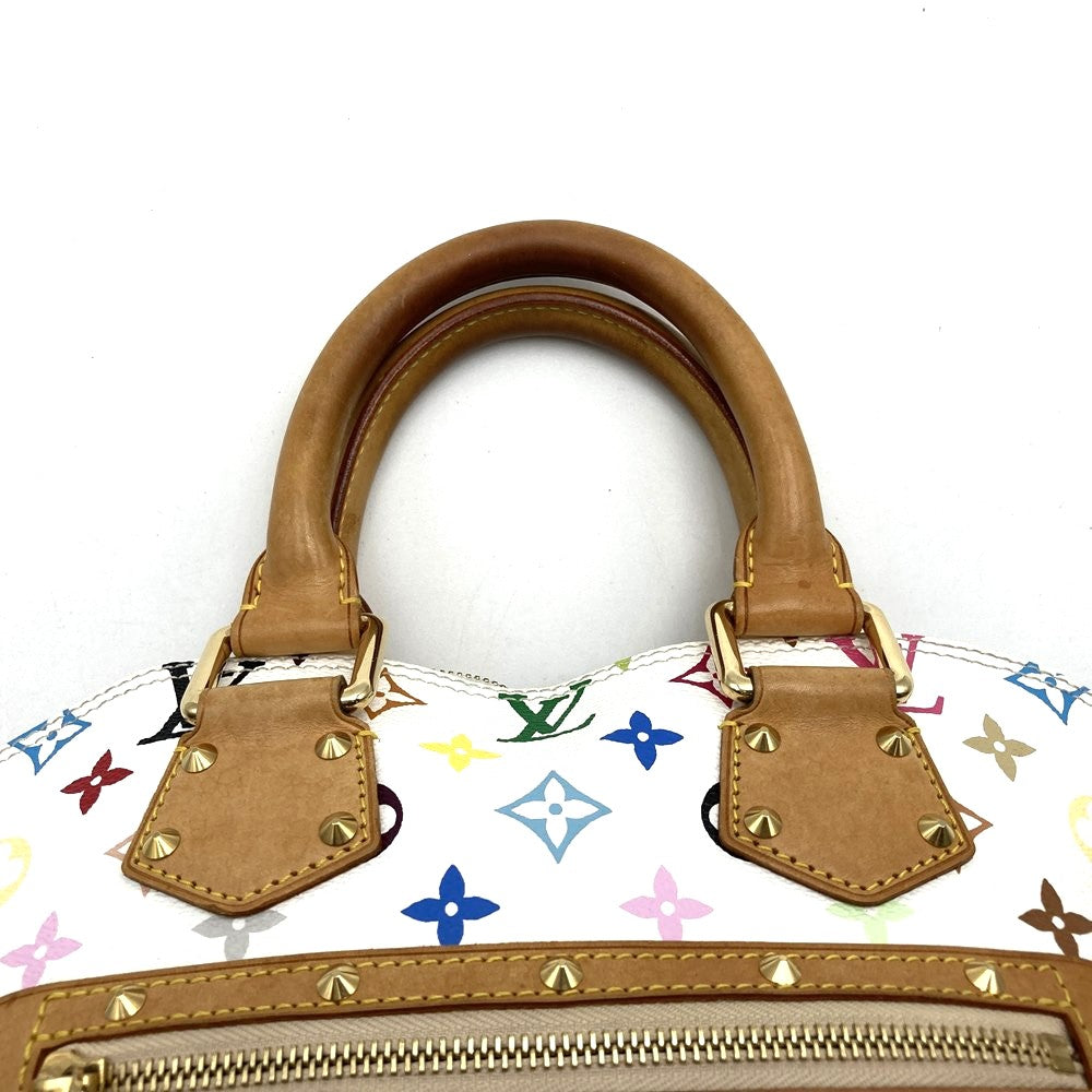 Used Louis Vuitton Alma (old) handbag, white, Monogram Multicolore, M92647.