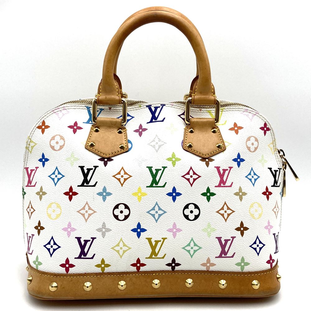 Used Louis Vuitton Alma (old) handbag, white, Monogram Multicolore, M92647.