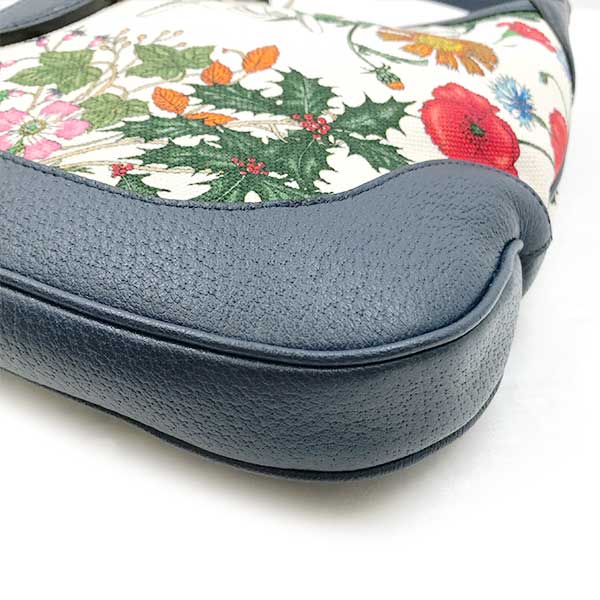 Gucci 550152 New Jackie Flora shoulder bag navy blue one shoulder