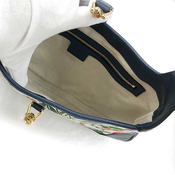 Gucci 550152 New Jackie Flora shoulder bag navy blue one shoulder