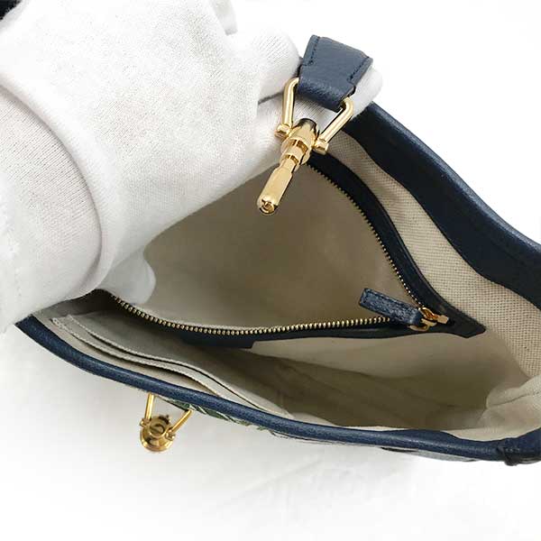 Gucci 550152 New Jackie Flora shoulder bag navy blue one shoulder