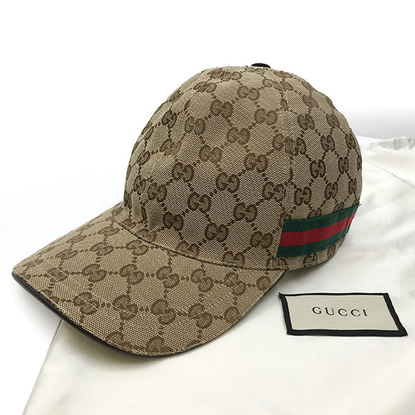 GUCCI Gucci baseball cap hat GG canvas S/M/L beige