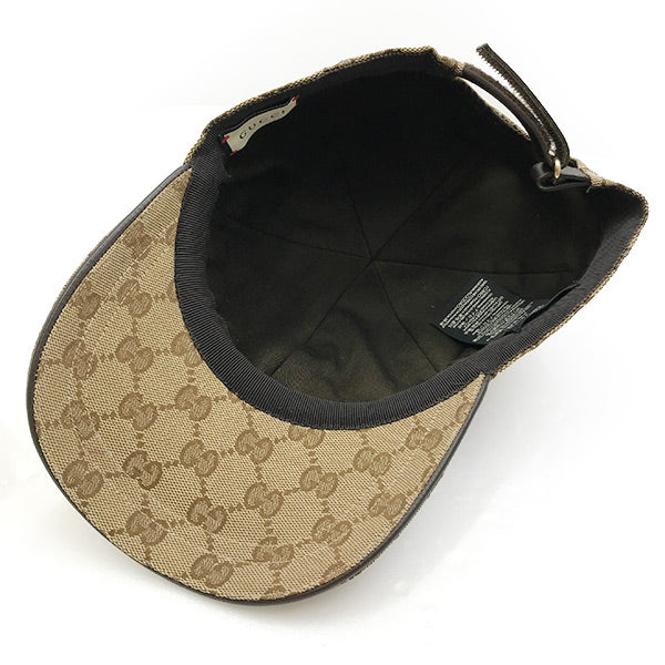 GUCCI Gucci baseball cap hat GG canvas S/M/L beige