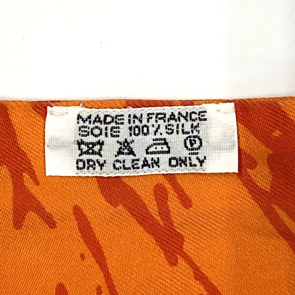 HERMES Twilly Bolduc Ribbon Paint Silk Scarf, Orange, Women's Fashion Brand, PRE-OWNED