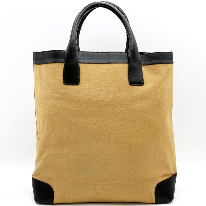 Gucci 002-1121 Tote Bag Canvas Leather Sherry Yellow Beige