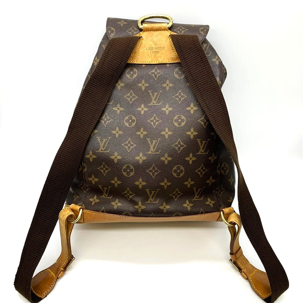 LOUIS VUITTON Montsouris GM M51135 Backpack/Daypack, Monogram Canvas, Brown, Women's PRE-OWNED
