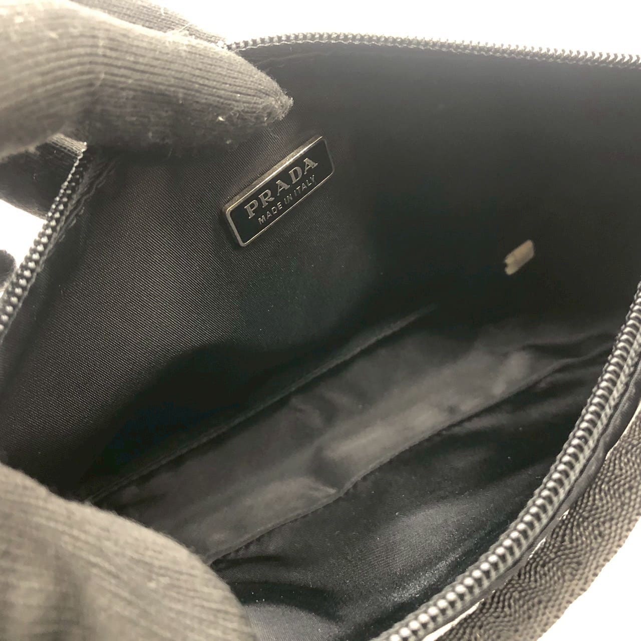 PRADA Prada Accessory Pouch Handbag Nylon Black Women's Handbag Men's