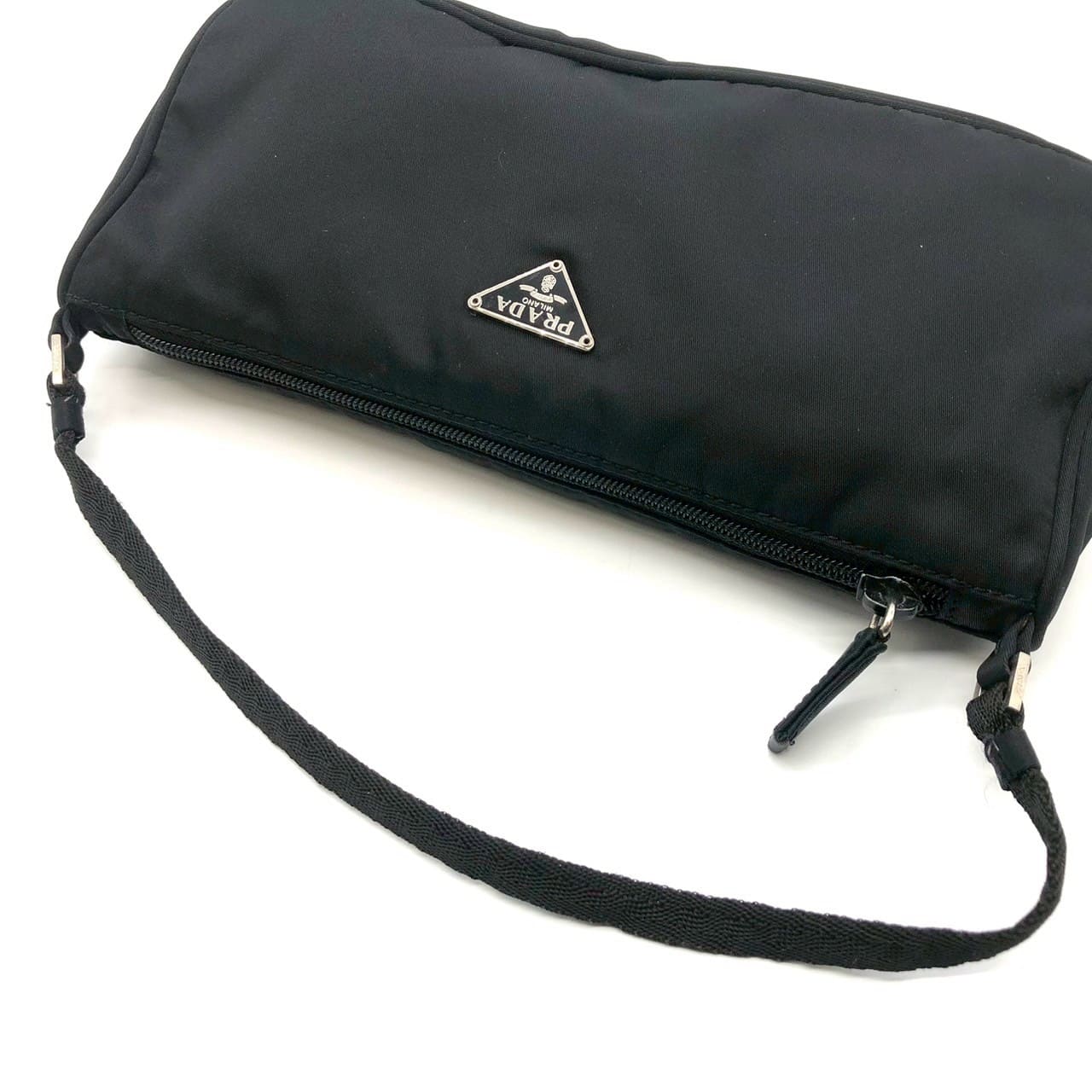 PRADA Prada Accessory Pouch Handbag Nylon Black Women's Handbag Men's