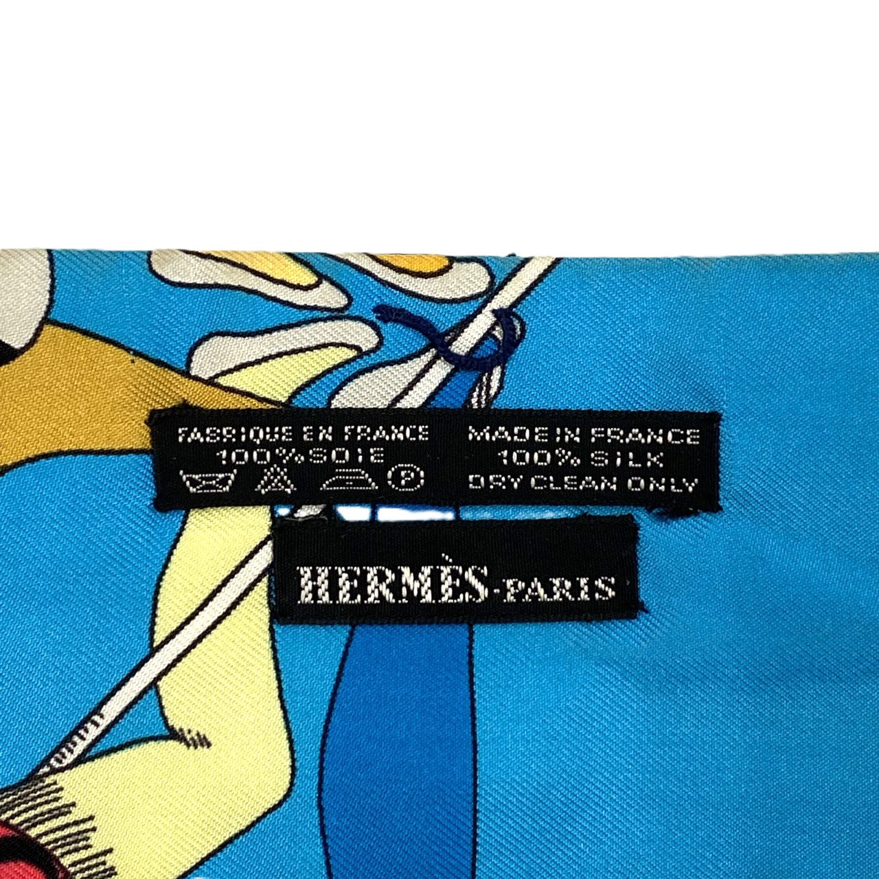 HERMES Twilly Scarf, Circus Design, Silk, Blue, Women's Fashion Brand, PRE-OWNED