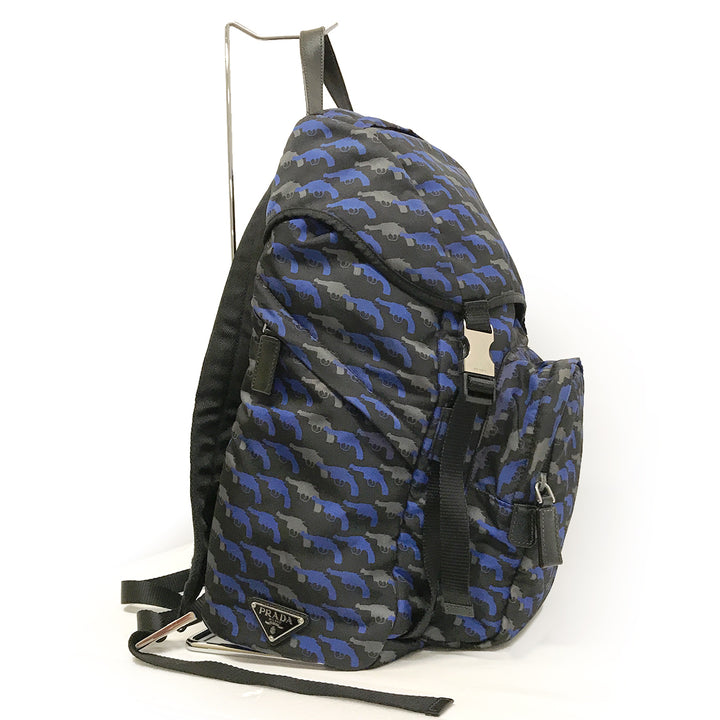 Prada Backpacks V135M Blue×Black