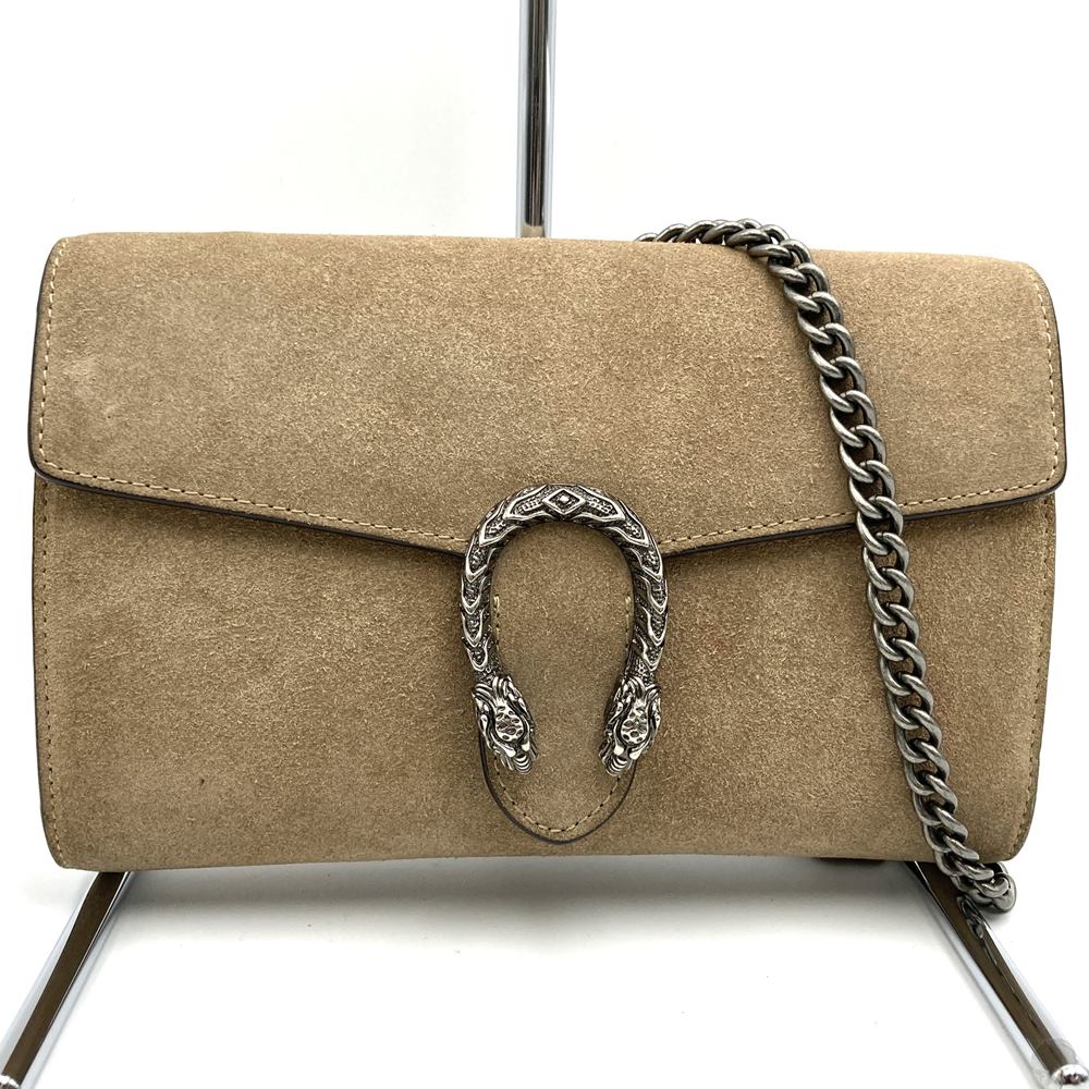 グッチ ディオニュソス 401231 ショルダーバッグ ベージュ スエード レディース【中古品】