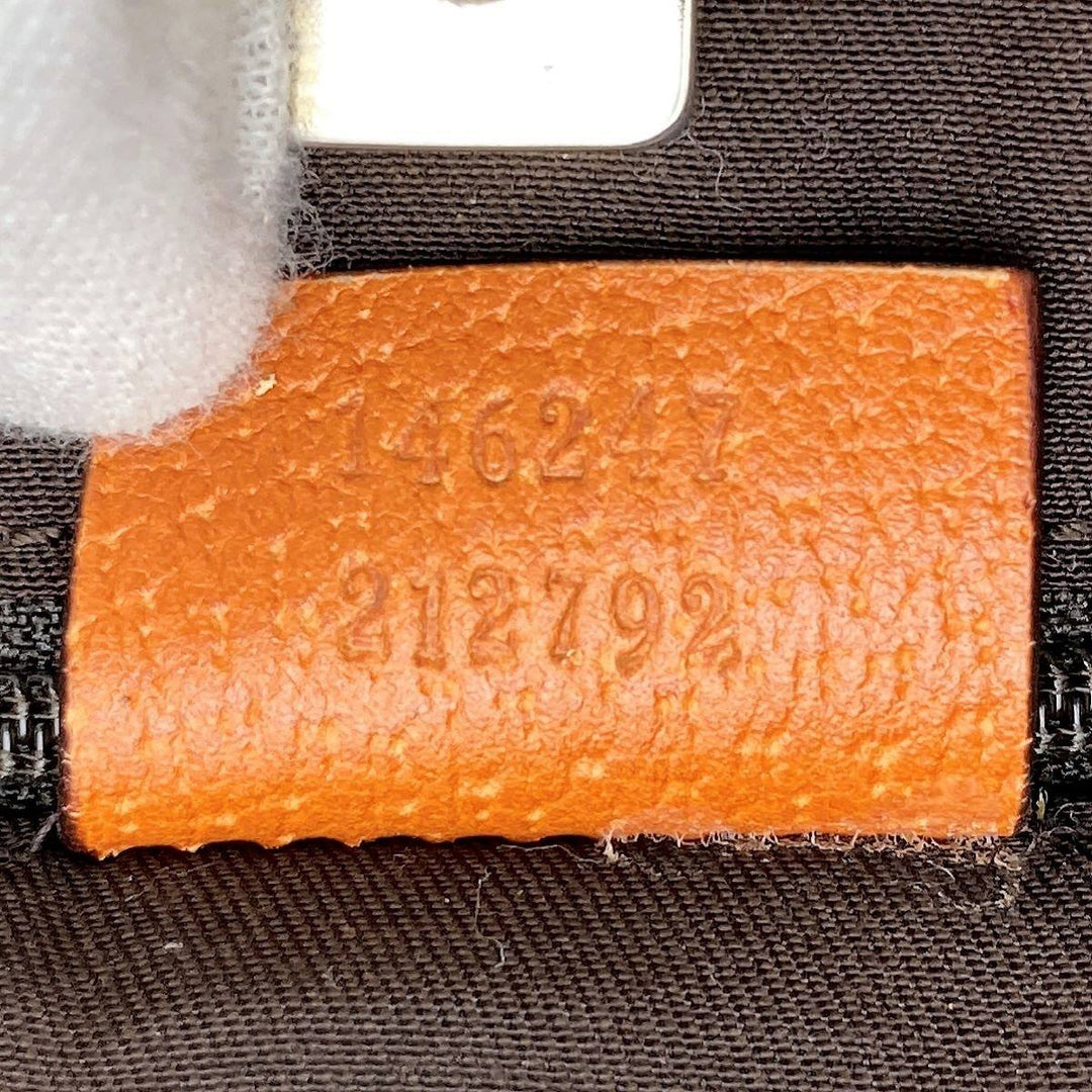 Gucci 146247 tote bag GG canvas leather orange beige