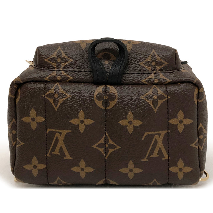 LV Vuitton M44873 / Palm Springs Backpack MINI Monogram Brown and Black Leather