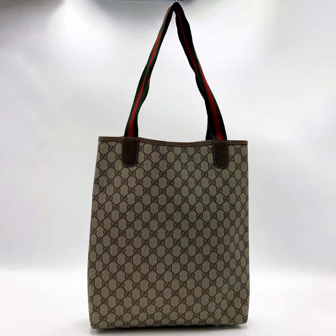 Old Gucci 39 02 Sherry Line Totes PVC×Leather