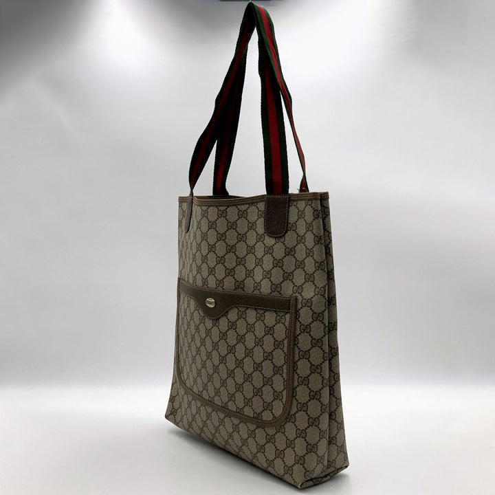 Old Gucci 39 02 Sherry Line Totes PVC×Leather