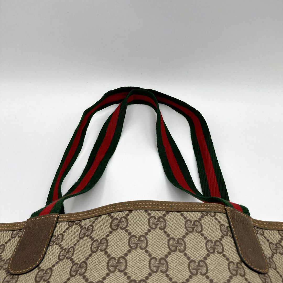 Old Gucci 39 02 Sherry Line Totes PVC×Leather