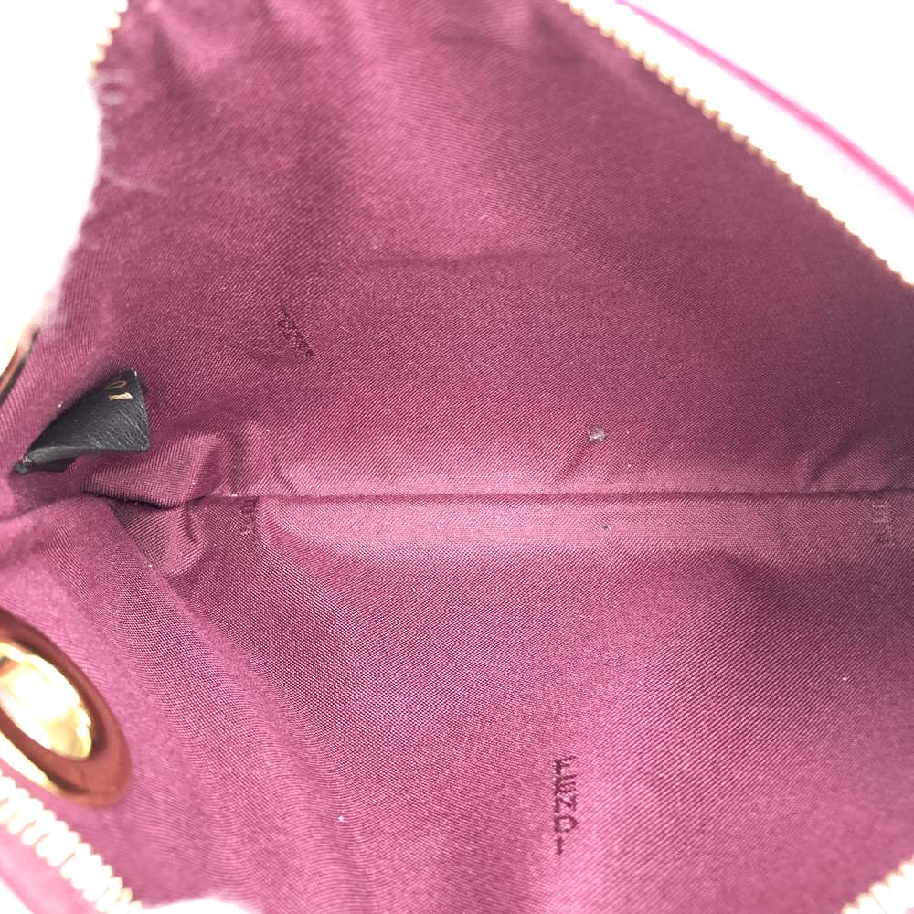 FENDI Triplet 8BS001A1FS 3-Pouch Leather Clutch Bag with Flowers in White/Red/Brown, Women's