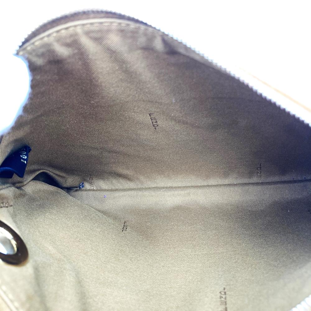 FENDI Triplet 8BS001A1FS 3-Pouch Leather Clutch Bag with Flowers in White/Red/Brown, Women's