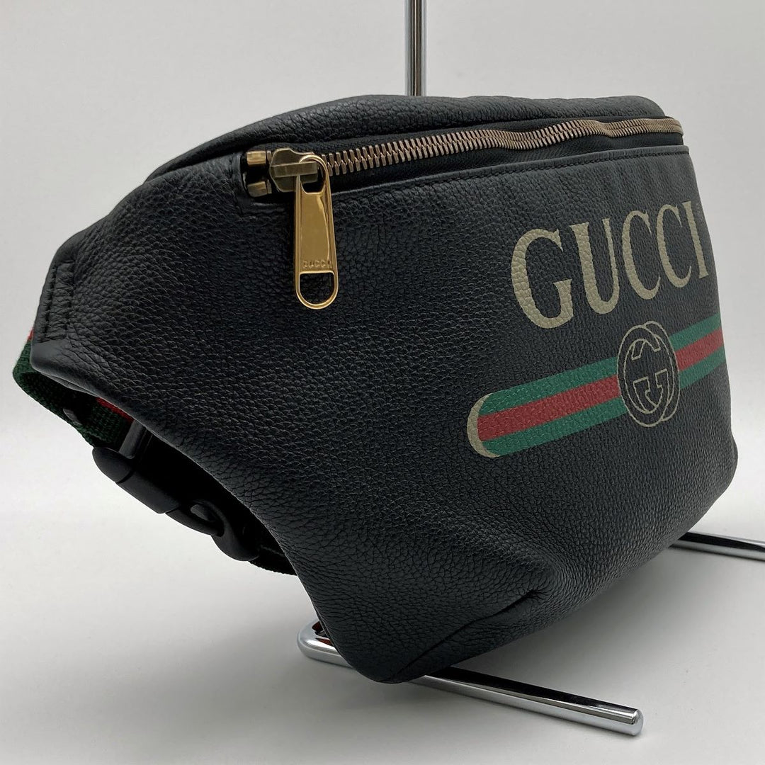 Gucci 493869 Sherry Belt bags Pouch Leather Black