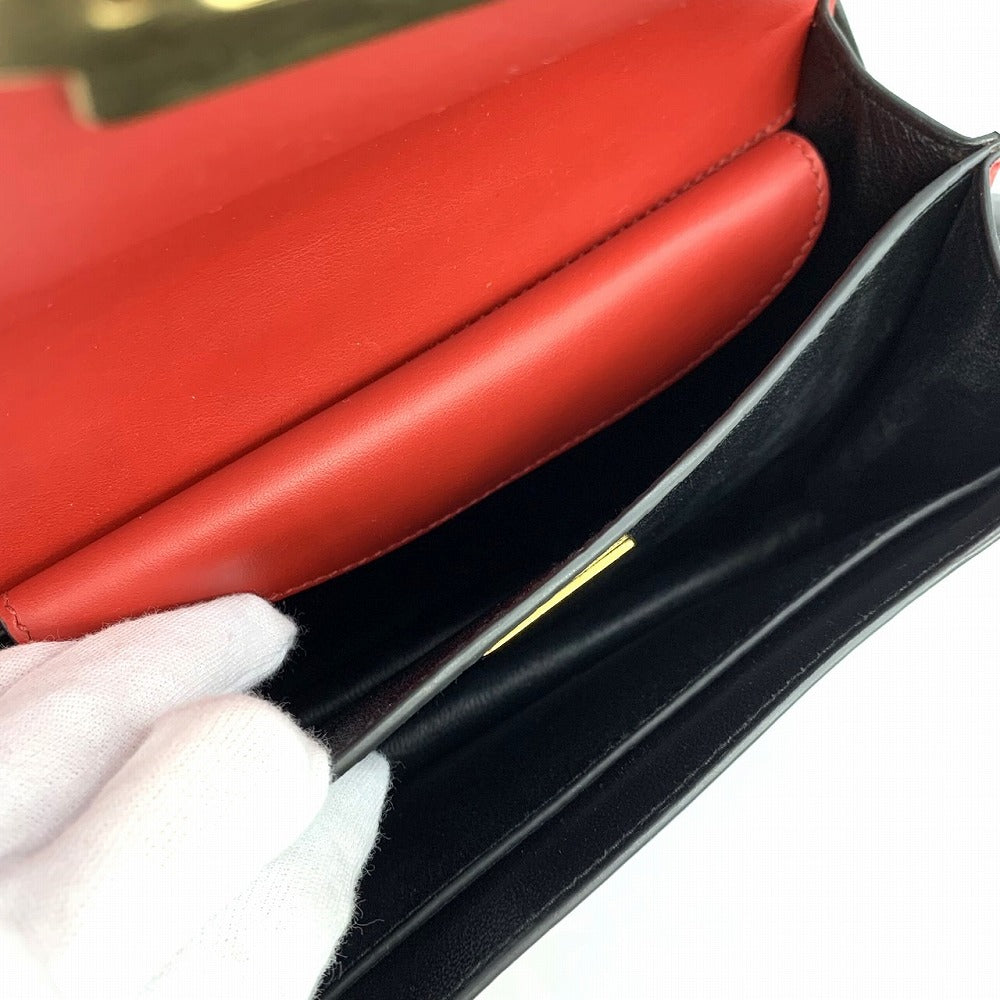 PRADA Cahier Mini Shoulder Bag in Saffiano Leather, Red/Black/Gold, Women's Fashion