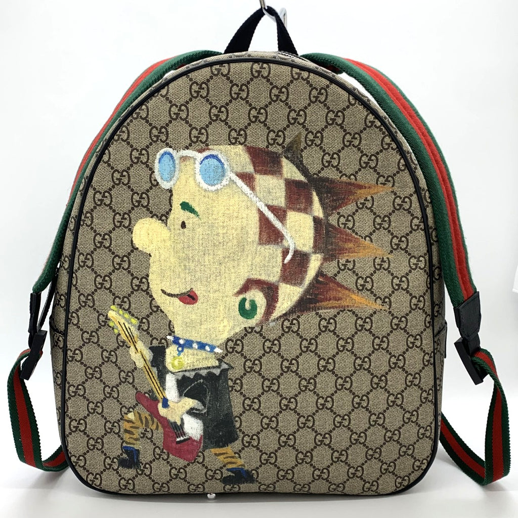GUCCI 433578 Children's Punky Friend Backpack/Daypack in GG Supreme Canvas with Sherry Line in Brown, for Men, Women, and Kids