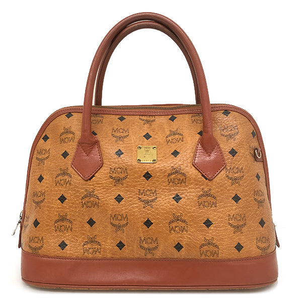 MCM 2WAY Vicetos Pattern Handbag Brown Brown approx. 33 cm