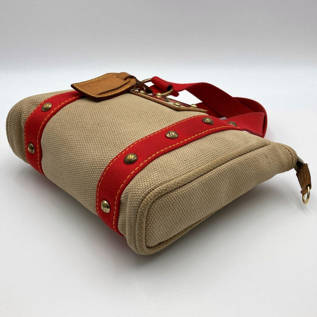 Louis Vuitton M40038 Antigua cabas PM Handbags Canvas Beige×Red
