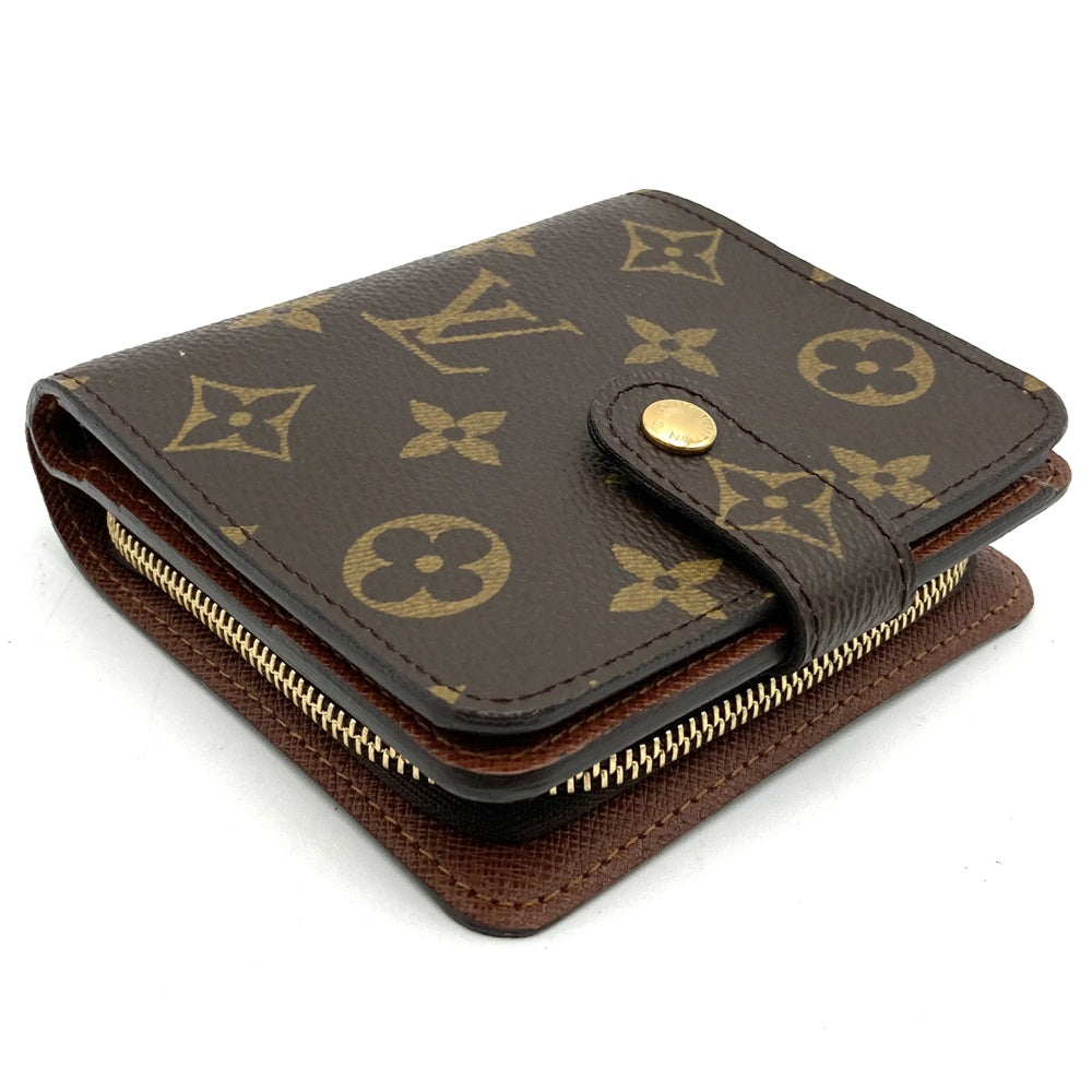 Excellent condition LOUIS VUITTON M61667 Compact Zip Wallet, Brown Monogram, Bi-fold Wallet, Women's/Men's, Vintage, PRE-OWNED