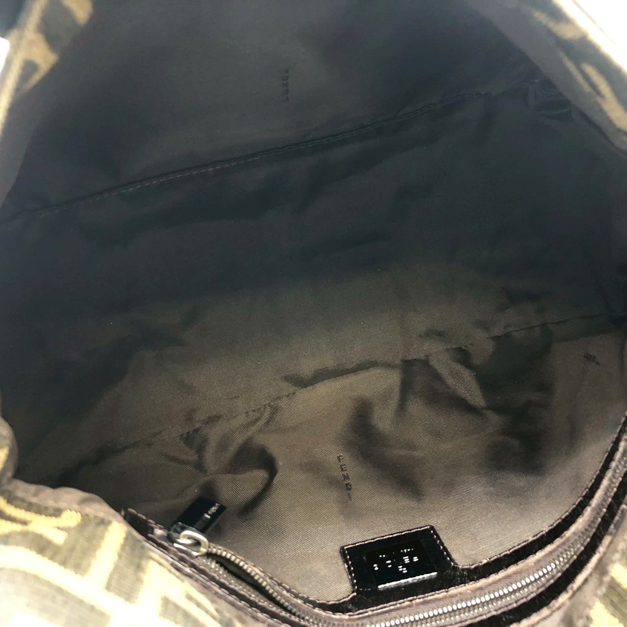 FENDI Mamma Bucket Handbag Shoulder Bag Zucca Nylon Canvas Leather Brown Women's Vintage Men's Brand USED