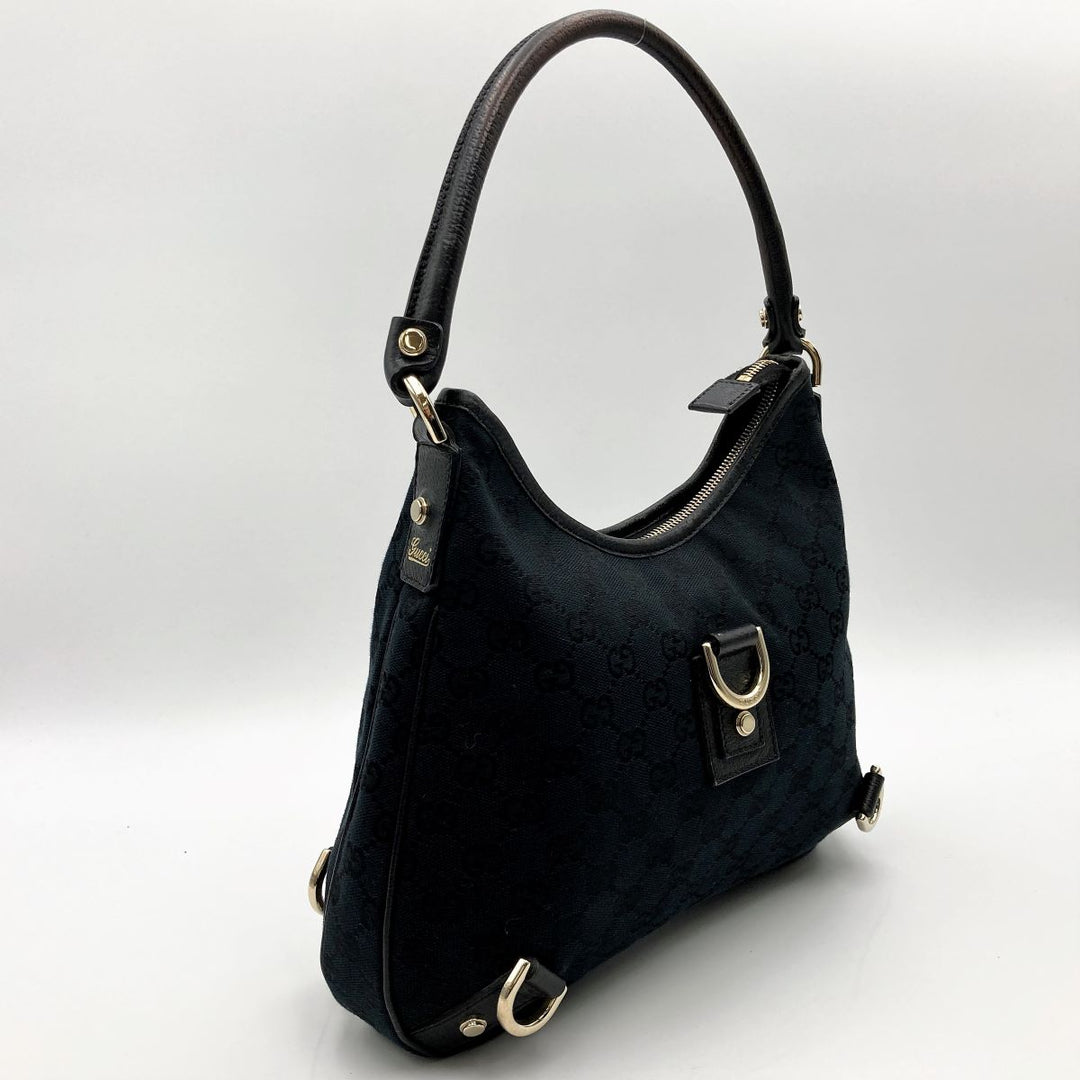Gucci 130733 Abbey GG Canvas Shoulder bags Canvas×Leather Black