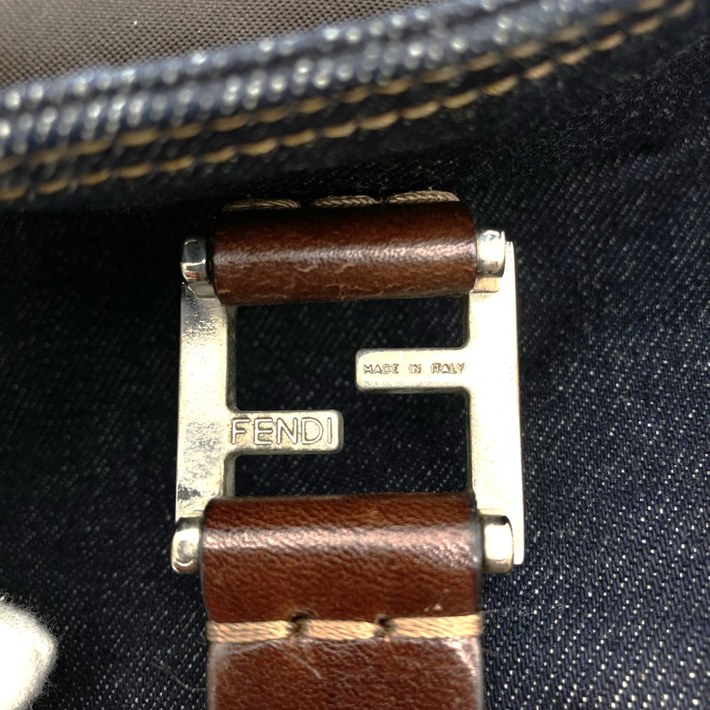 FENDI handbag tote bag denim leather navy women's men's fashion