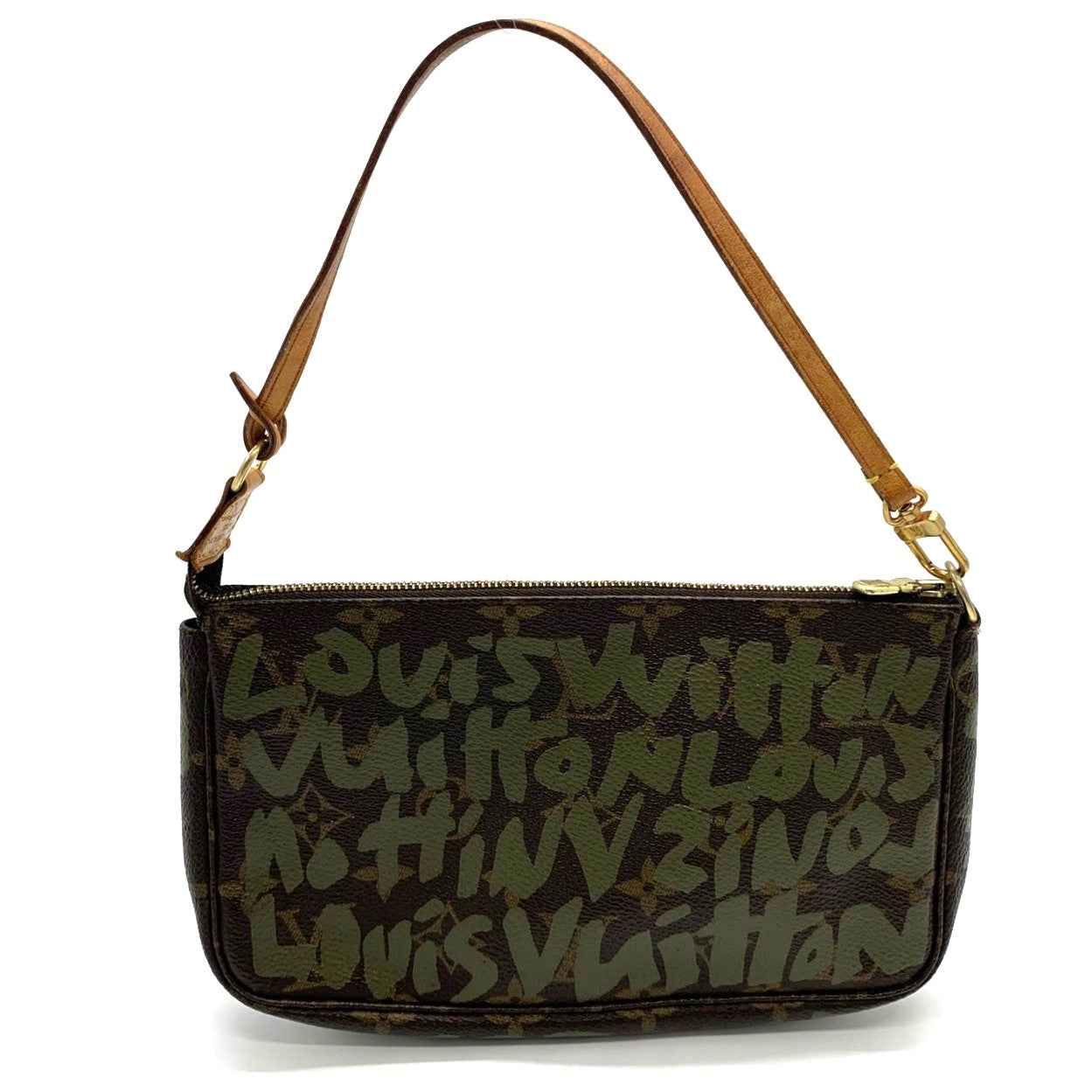 LOUIS VUITTON Graffiti Pochette Accessoires M92191 Pouch Monogram Canvas Brown Khaki Women's