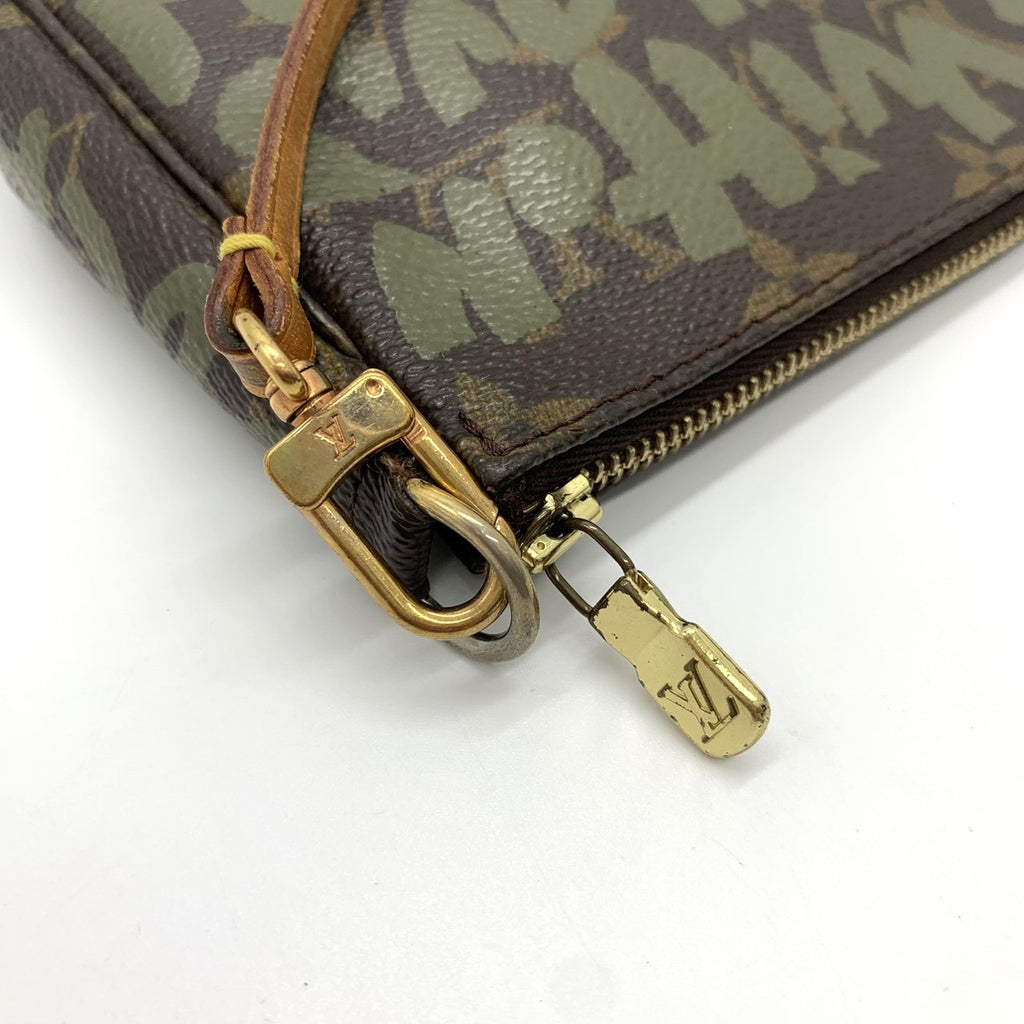 LOUIS VUITTON Graffiti Pochette Accessoires M92191 Pouch Monogram Canvas Brown Khaki Women's