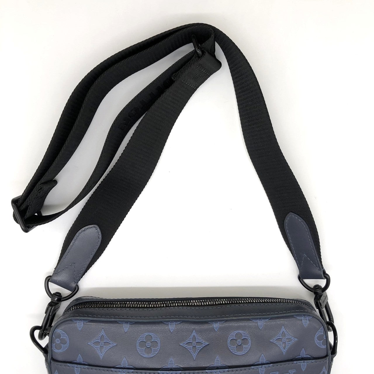 LOUIS VUITTON Duo Messenger M45730 Shoulder Bag Monogram Shadow Black for Men and Women