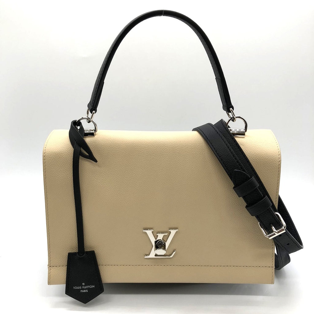 LOUIS VUITTON Lockme 2 M50252 Handbag/Shoulder Bag 2-way Calf Leather Beige/Black Bicolor Women's Fashion PRE-OWNED