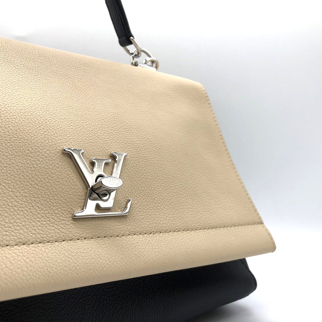 LOUIS VUITTON Lockme 2 M50252 Handbag/Shoulder Bag 2-way Calf Leather Beige/Black Bicolor Women's Fashion PRE-OWNED