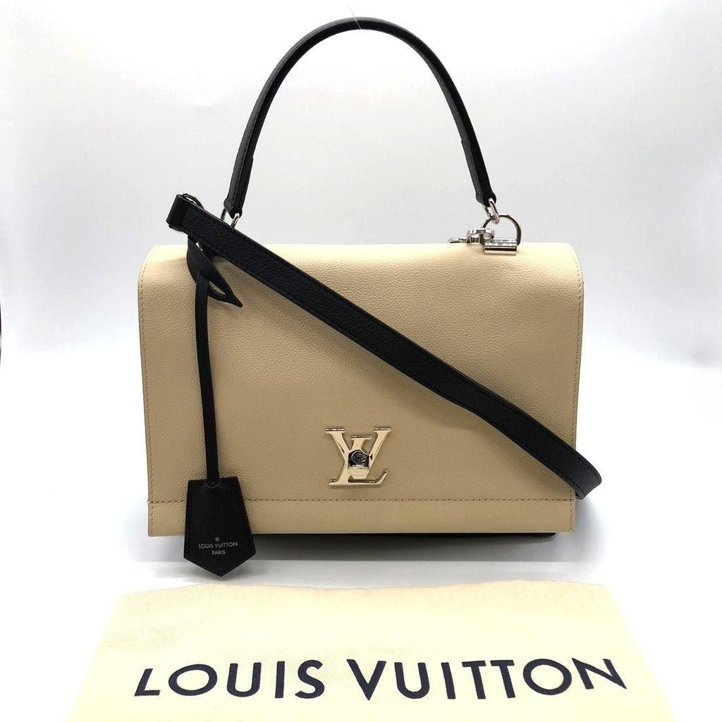 LOUIS VUITTON Lockme 2 M50252 Handbag/Shoulder Bag 2-way Calf Leather Beige/Black Bicolor Women's Fashion PRE-OWNED