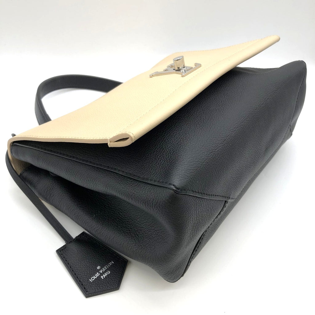 LOUIS VUITTON Lockme 2 M50252 Handbag/Shoulder Bag 2-way Calf Leather Beige/Black Bicolor Women's Fashion PRE-OWNED