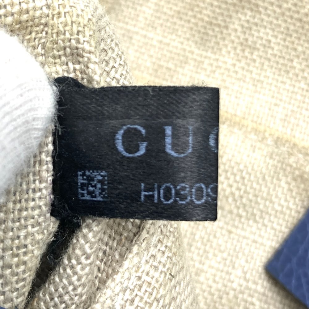 GUCCI 449413 Shoulder Bag GG Canvas/Leather Blue/Brown Women's