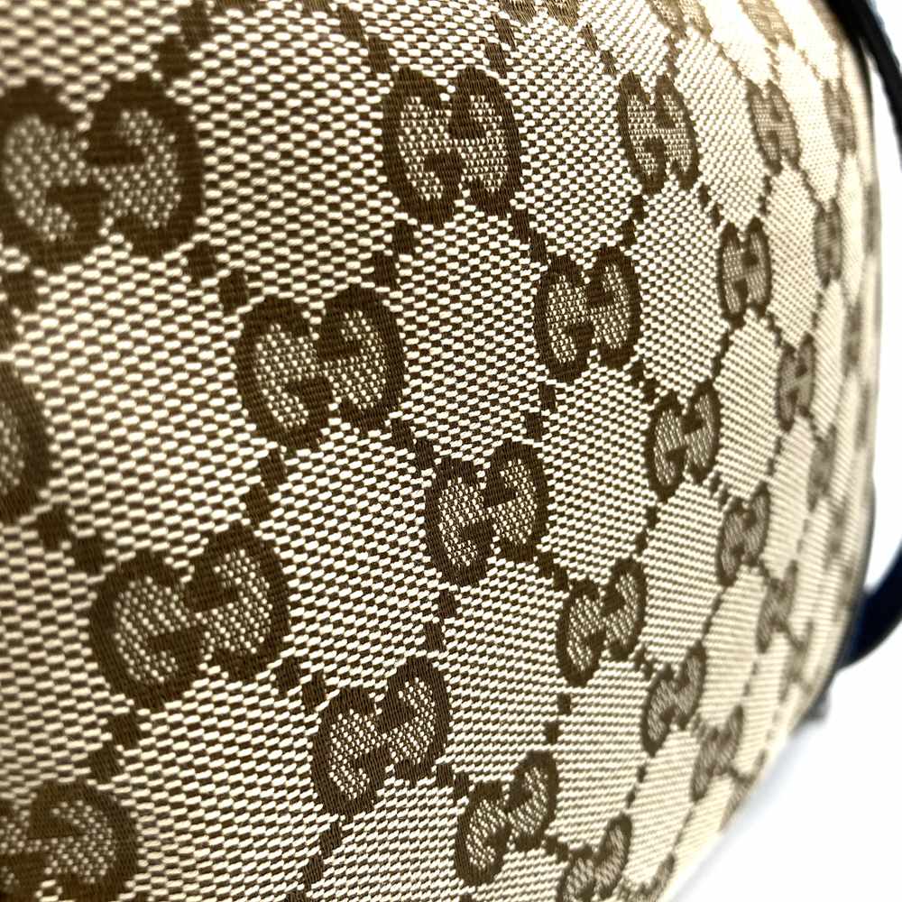 GUCCI 449413 Shoulder Bag GG Canvas/Leather Blue/Brown Women's