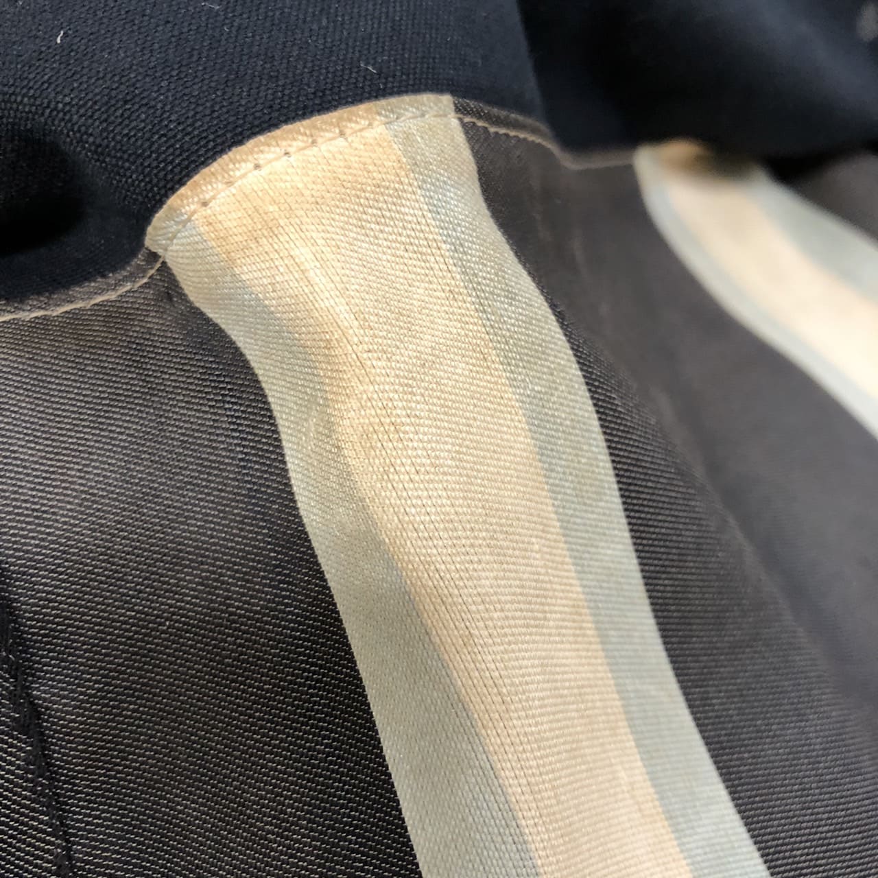 FENDI Mamma Bucket Marble Shoulder Bag Handbag Canvas Navy Denim Women's