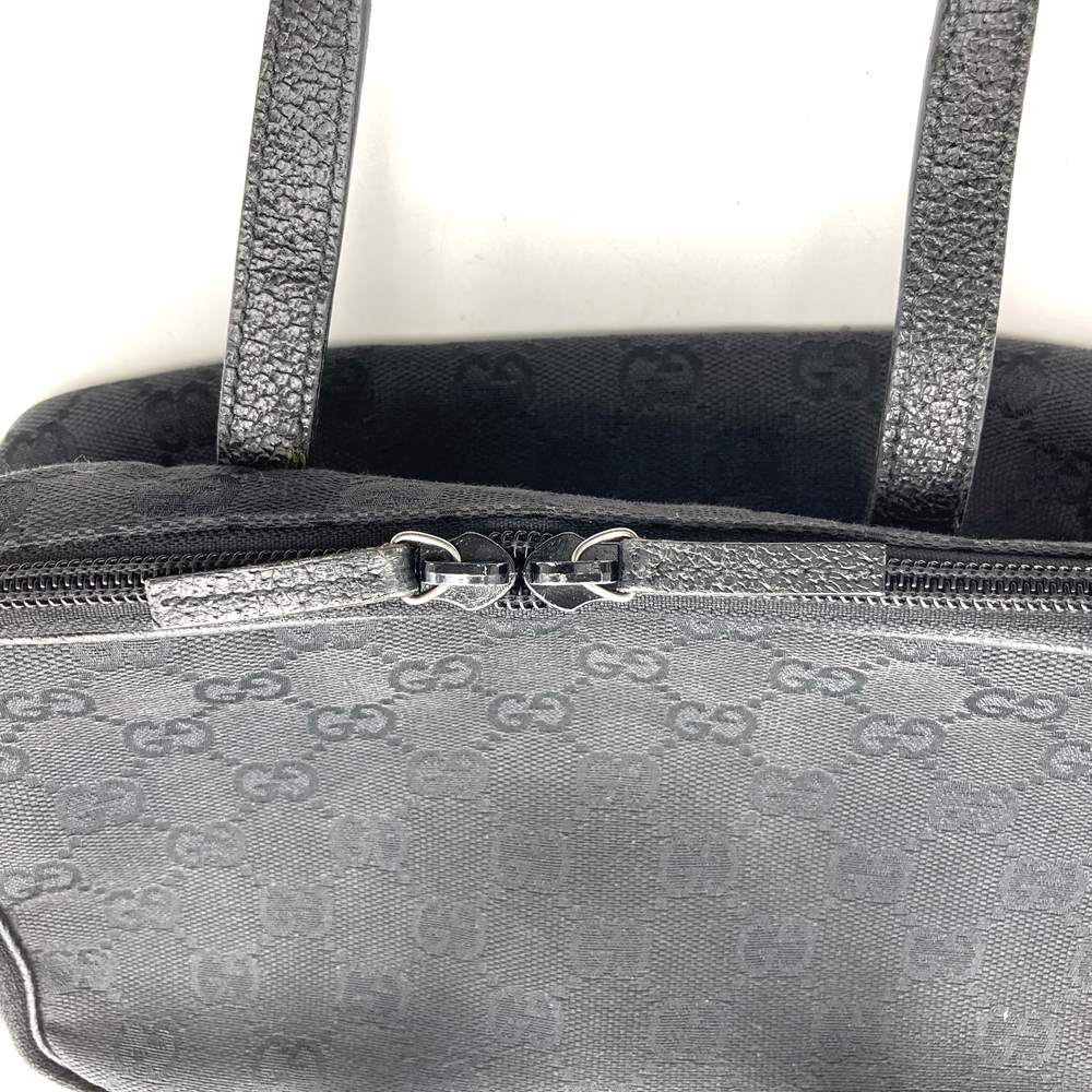 GUCCI 124540 Handbag Vanity Pouch Black GG Canvas/Leather Women's Men's PRE-OWNED