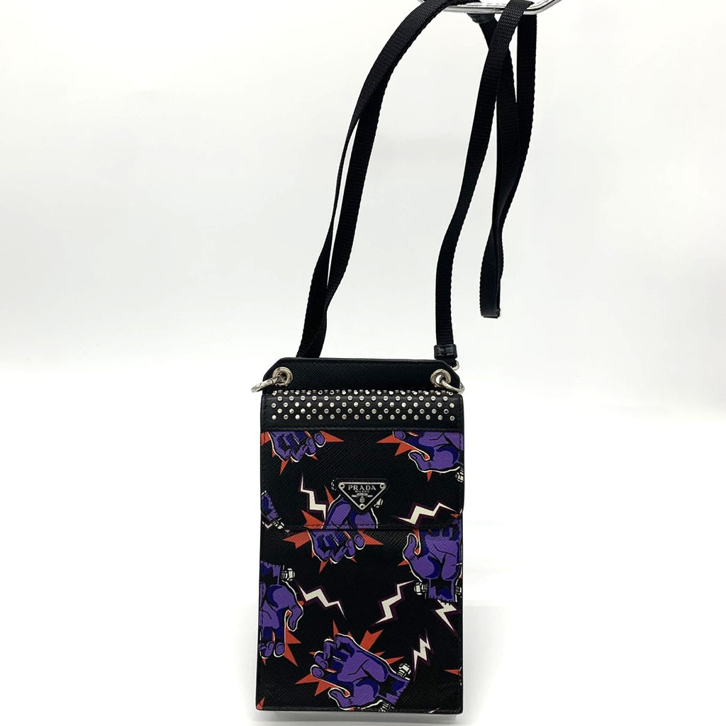 PRADA Frankenstein Sacoche Shoulder Bag in Black Leather for Men and Women