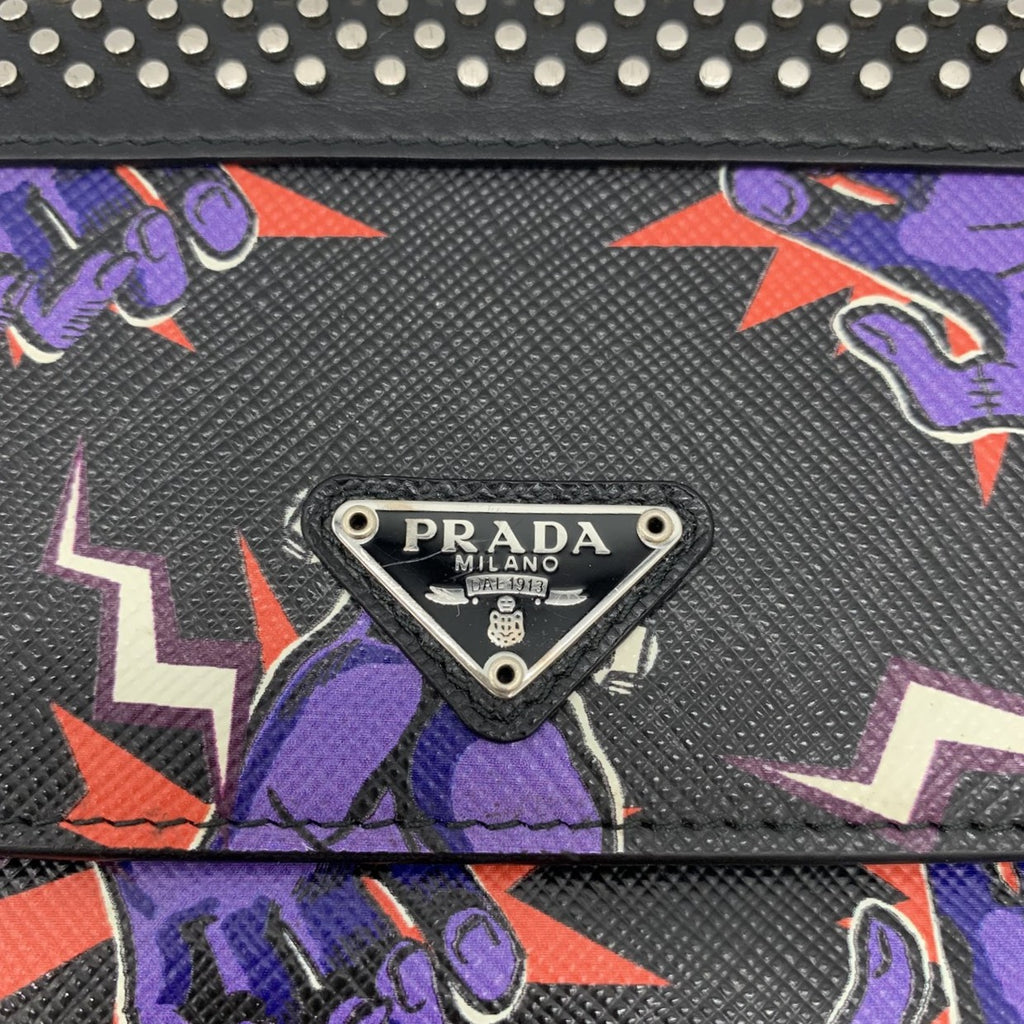 PRADA Frankenstein Sacoche Shoulder Bag in Black Leather for Men and Women