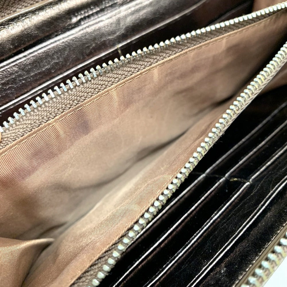 BOTTEGA VENETA Bottega Veneta Intrecciato Long Wallet, Round Zipper, Leather, Bronze, Brown, Gold, Women's Fashion