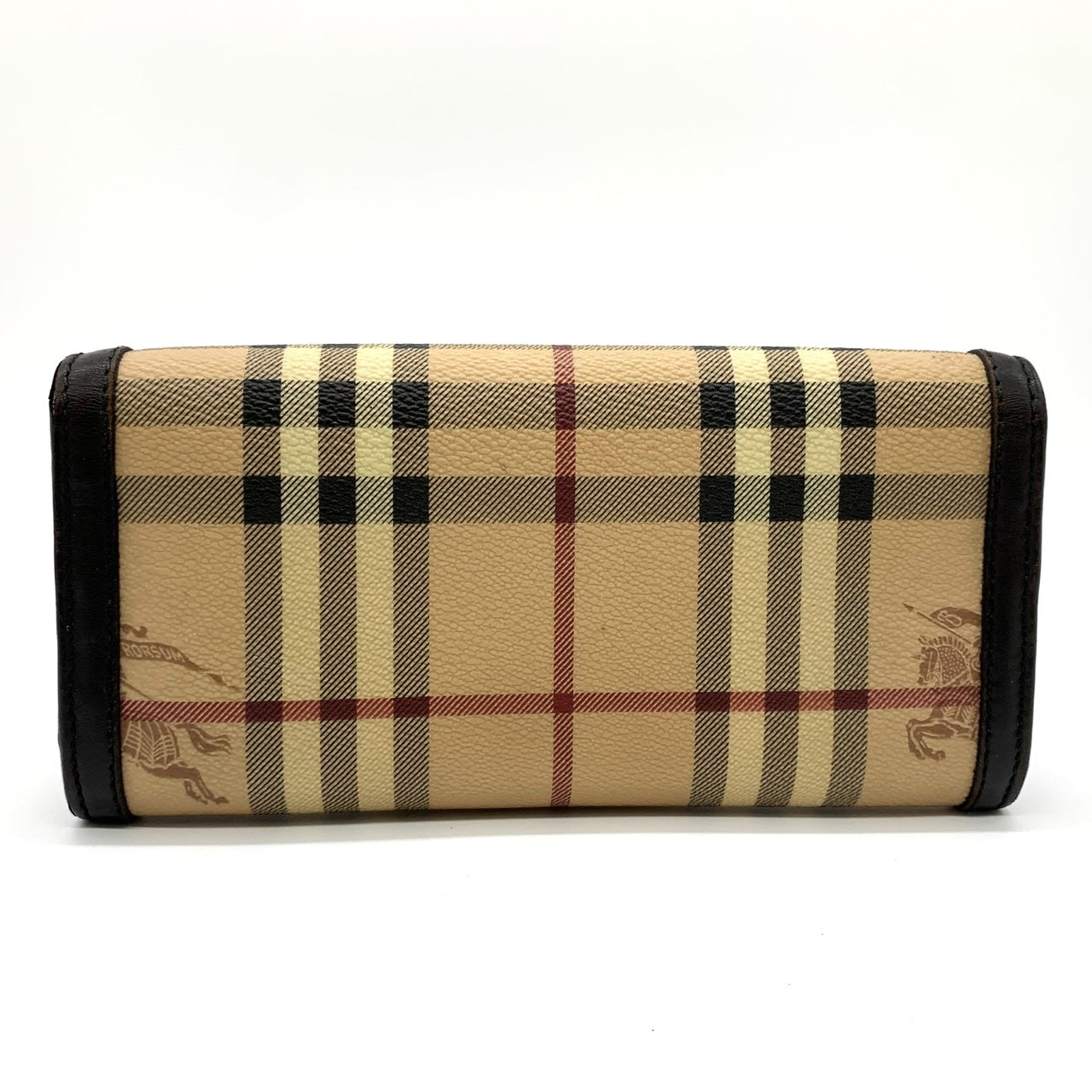 BURBERRY Nova Check Shadow Horse Wallet PVC/Leather Beige Men's/Women's PRE-OWNED