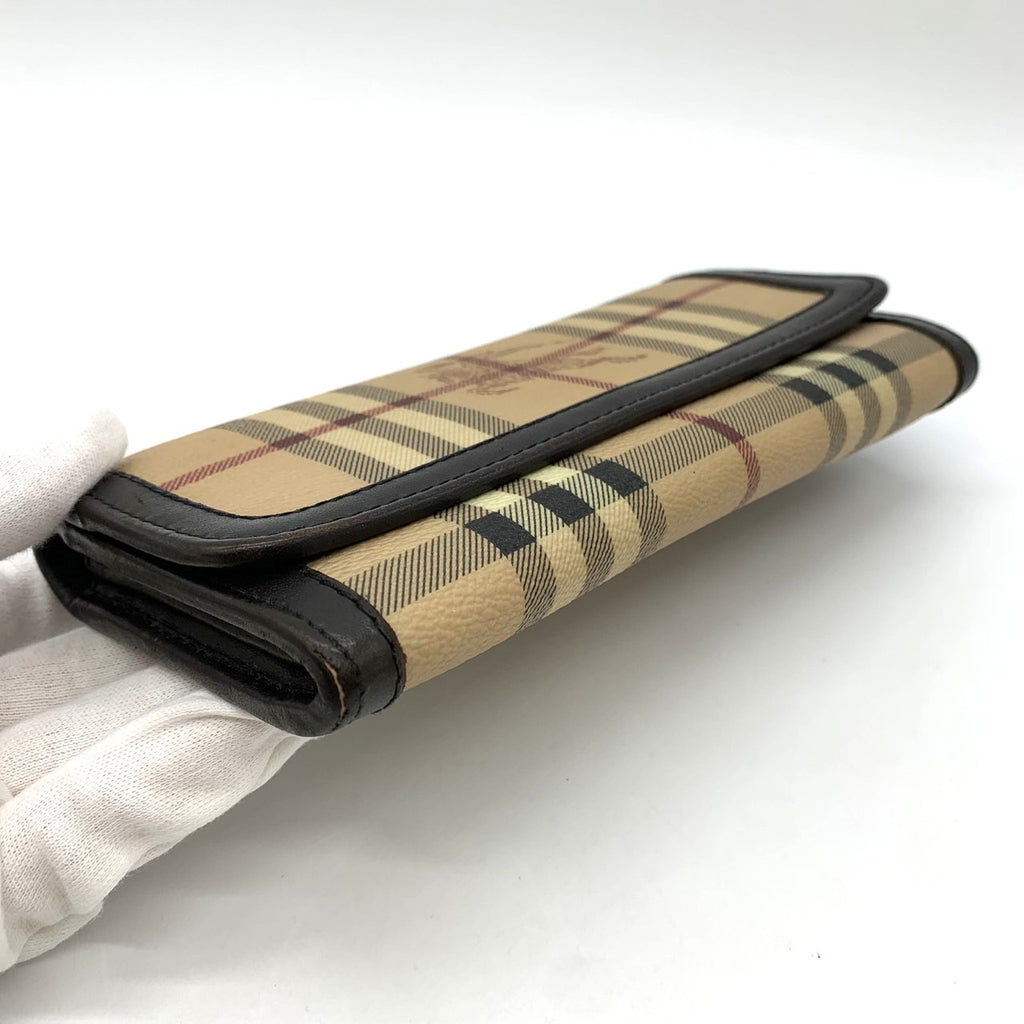 BURBERRY Nova Check Shadow Horse Wallet PVC/Leather Beige Men's/Women's PRE-OWNED