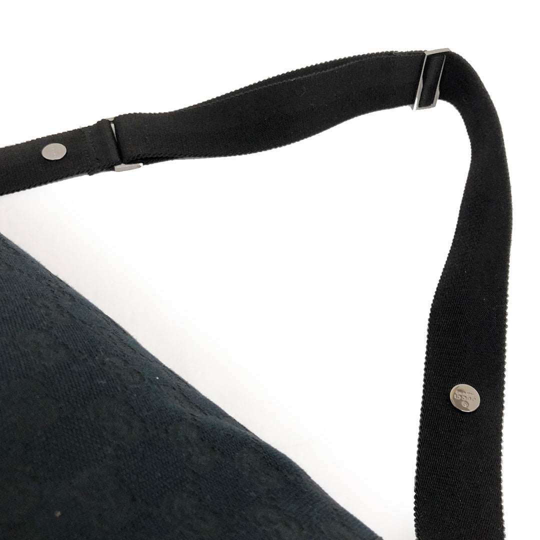 ◎Gucci 123326 GG Supreme Mother's Bag with Seat Canvas and Leather Black