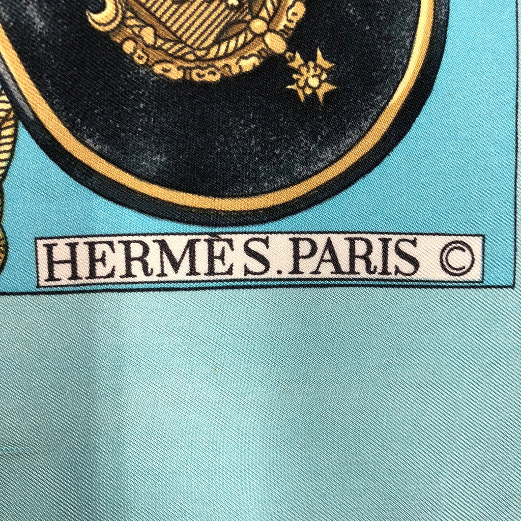 HERMES Carre 90 GRANDS ATTELAGES (Horses in Attire) Silk Scarf, Green, Women's PRE-OWNED
